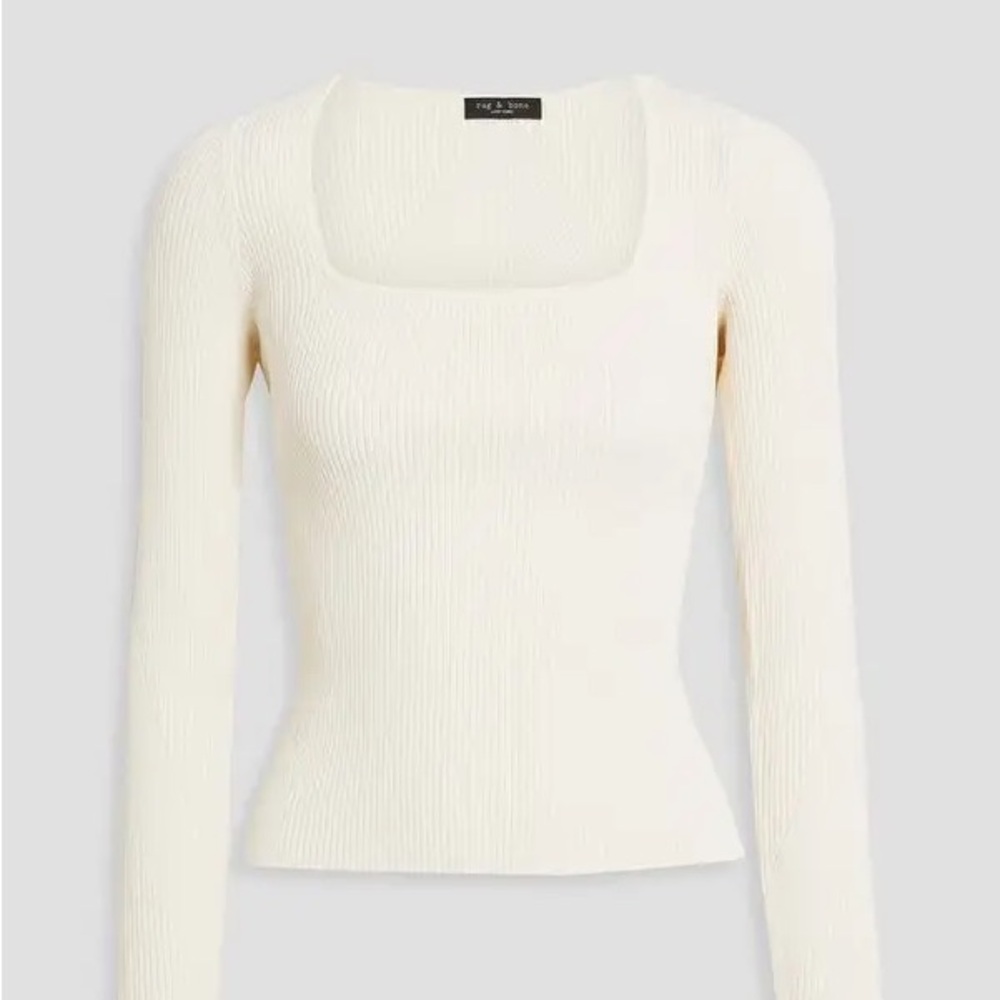 Rag & Bone Ivory Textured Blouse size M